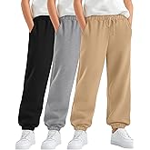 LessonZoo 3 Pack Boy's Jogger Sweatpants, Active Athletic Casual Pants Workout Kids Clothes with Pocket and Drawstring