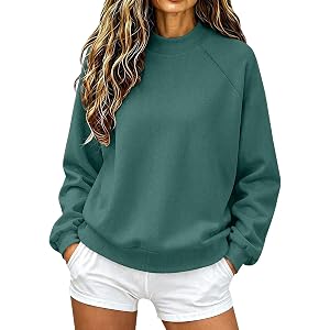 HJYUZP Mock Neck Sweatshirt Women Oversized Long Sleeve Turtleneck Sweatshirts Lightweight Pullover Tops Fall Outfits 2026