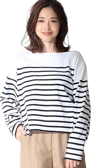 Amazon デミルクスビームス Demi Luxe Beams トップス Le Minor ルミノア 別注 Mignon Coapin コパン ボーダー カットソー レディース 別注 ホワイト ブラック T1 S Tシャツ カットソー 通販