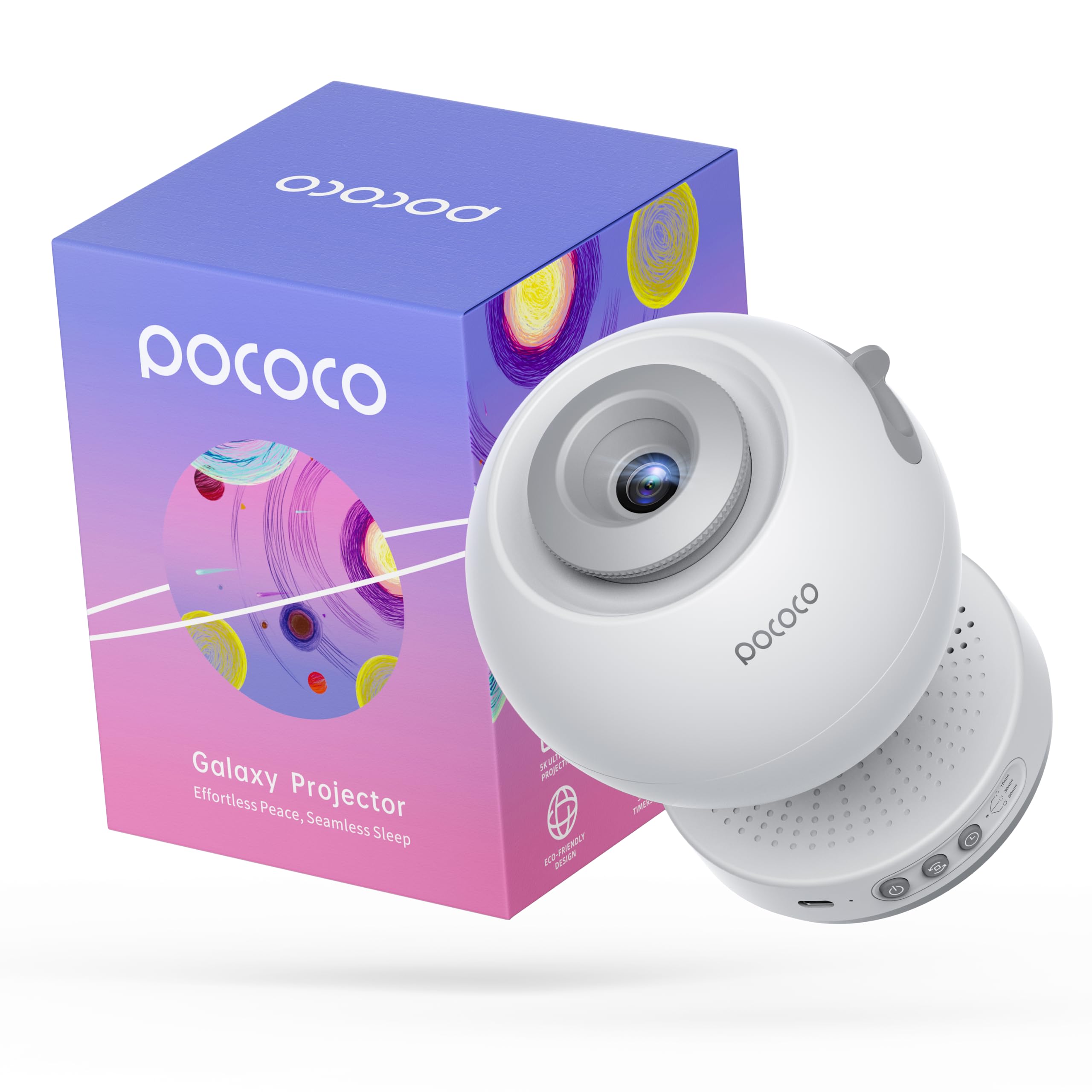 Photo 1 of POCOCO Galaxy Star Projector with 2M-Pixel Lens & 5K Discs | Home Planetarium Projector for Relaxation, Study, and Sleep Aid | Includes 2 Films | Ideal Gift