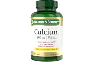 Nature's Bounty Calcium Carbonate & Vitamin D, Supports Immune Health & Bone Health, 600mg Calcium & 800IU Vitamin D3, 250 Tablets