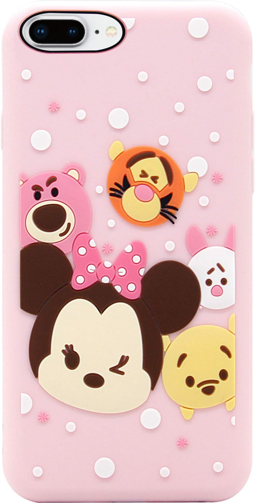 iPhone 7 Plus Case, MC Fashion Cute Minnie Mouse Piglet Pooh Cartoon Case for Teens Girls Women, Soft Protective Silicone Phone Case for Apple iPhone 7 Plus (2016) and iPhone 8 Plus (2017)