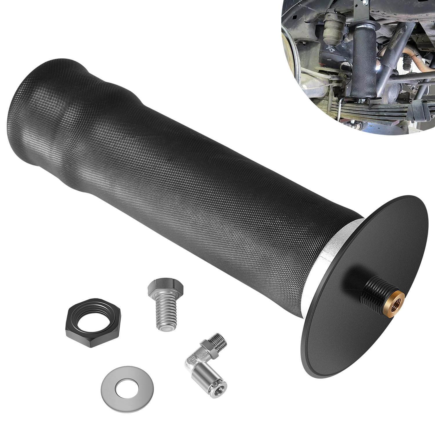 Photo 1 of 50203 Replacement Air Spring Sleeve with Mounting Hardware & 90° Air Swivel Fitting Replaces for 59508 59511 59527 59539 59542 59551 59555 59563 59565 59567 59568 59501 59106BT