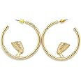 Egypt Queen Side Face Nefertiti Piece Pierced Stud Earring in Gold Tone