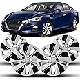 Winjet Hubcaps 16 Inch Set of 4 Wheel Covers for Nissan Altima 2019-2025 [2019 2020 2021 2022 2023 2024 2025 Nissan Altima] Wheel Rim Covers, Heavy Duty PP Material (Silver Lacquer & Black Lacquer)