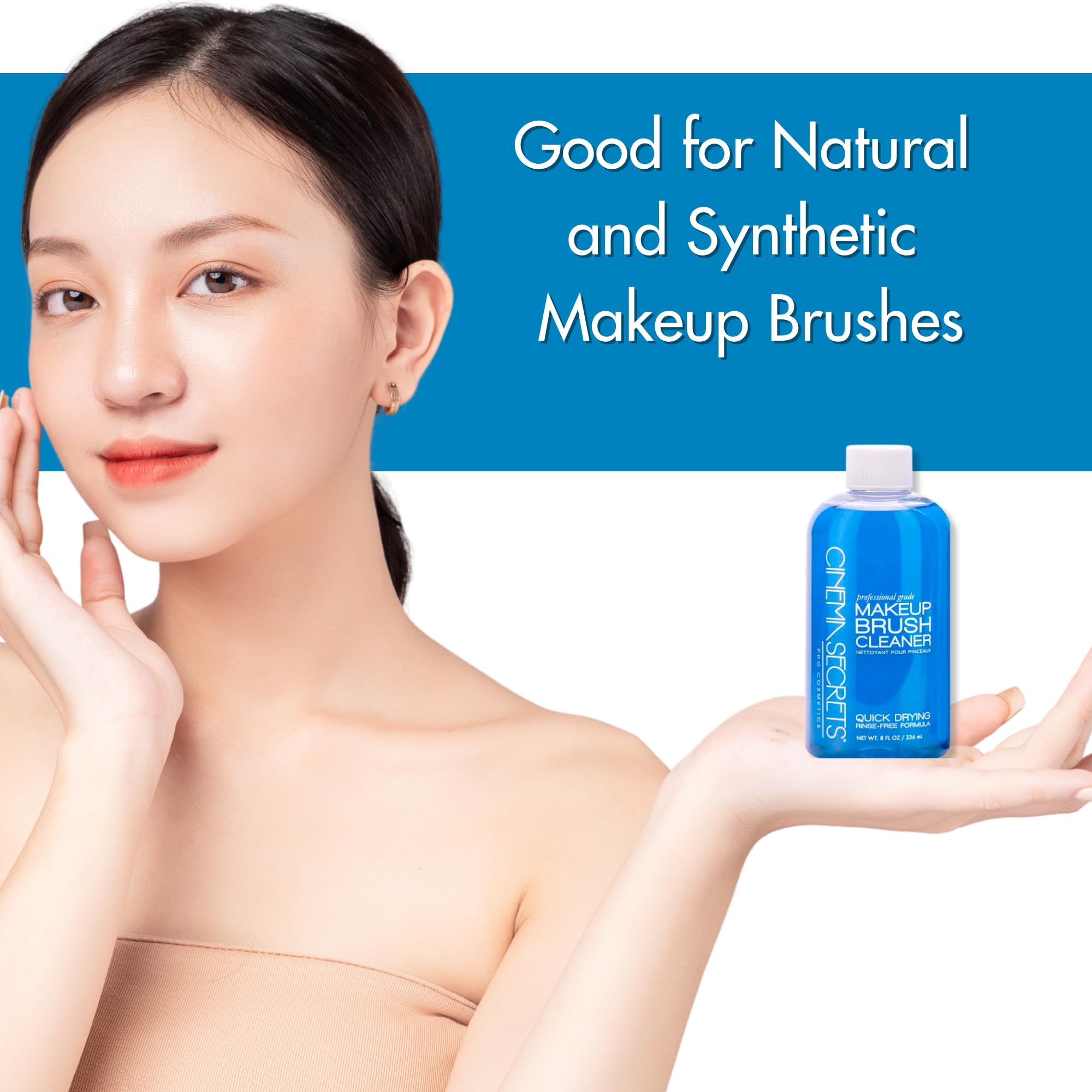 Cinema Secrets Original Blue Vanilla Makeup Brush Cleaner Kit - Professional Cleanser + Cleansing Tin for Makeup Brushes - Quick-Dry, Rinse-Free Formula - Removes Stubborn Waterproof Make Up