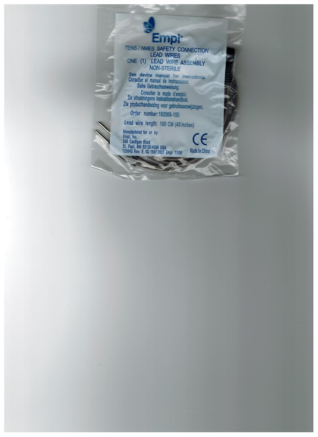 Amazon.com: Empi Tens/NMES Safety Connection (1)Lead Wires 100cm(40inches)  long: Health & Personal Care