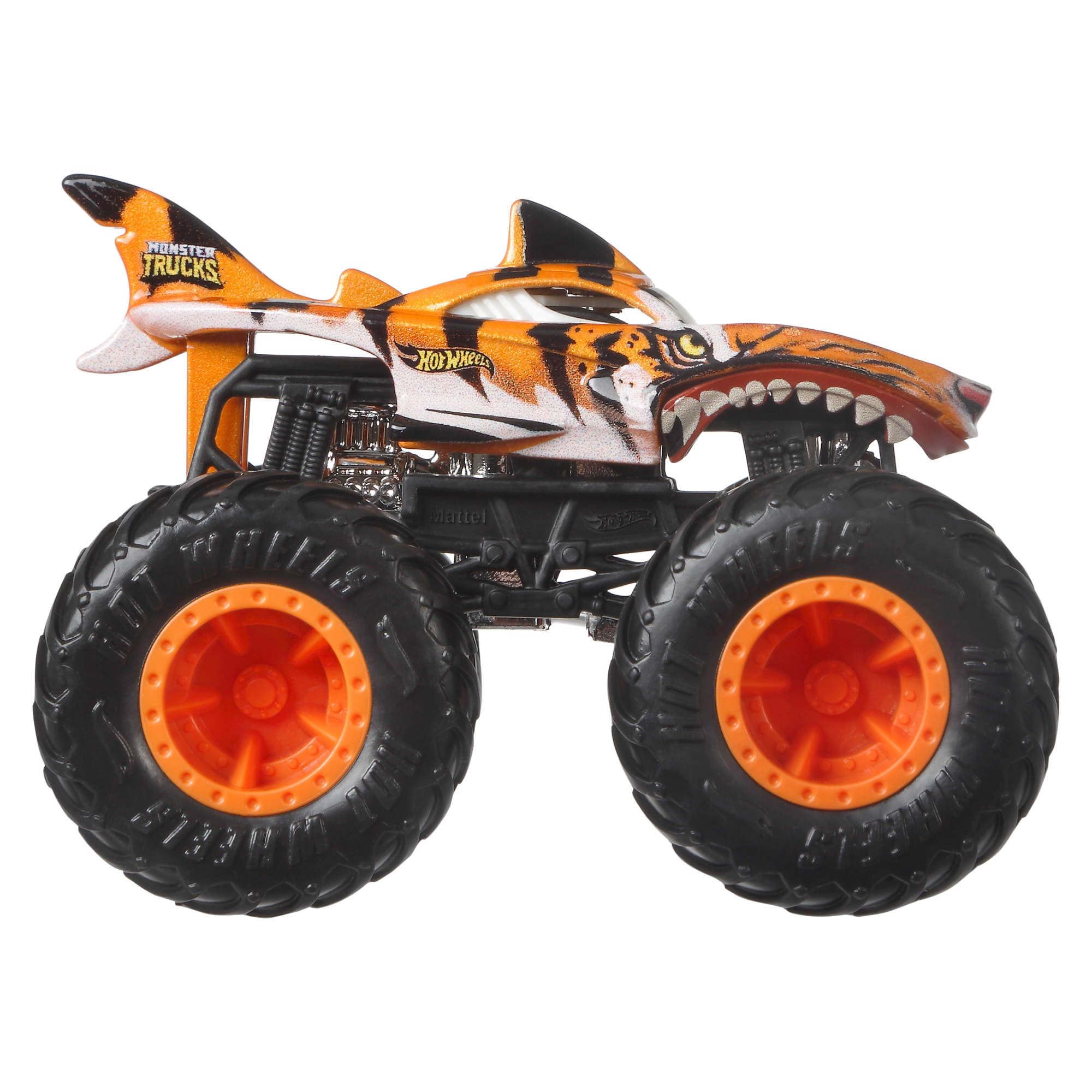 Hot Wheels Monster Trucks, Set aus 8 Die-Cast-Spielzeugtrucks im Maßstab 1:64 mit Hero und bei Fans beliebten Charakteren aus Monster Trucks Live und der YouTube-Serie, JCW76 3