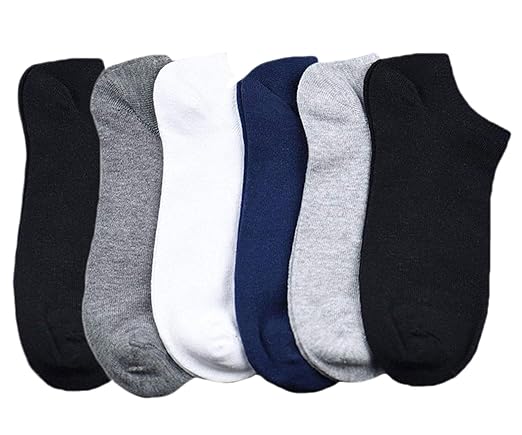 ME Stores Men's Cotton Ankle Length Socks (Pack of 6) (Multicolour)