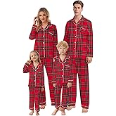 Schbbbta Christmas Family Silk Pajamas Matching Sets Long Sleeve Pj Set Satin Button Down Holiday Sleepwear