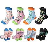 scenicamp 4 Pairs Funny Socks Women Gardening Plant Socks Novelty Gifts for Mom and Plant Lovers
