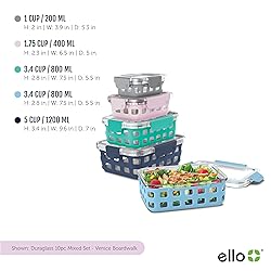 Ello Duraglass Mixed Meal Prep Sets Leak-Proof