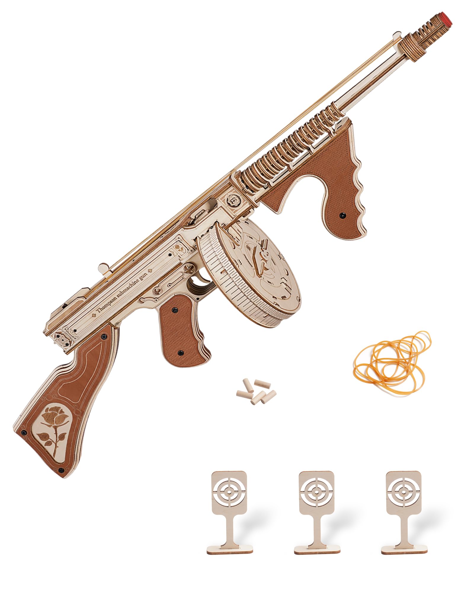 ROKR Tommy Thompson Model kits For Adults to Build 3D Wooden Puzzle Unique For Papa Grand Father Him Men