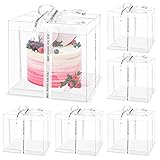 TINSKY 6 Pcs Clear Cake Boxes with Lids Plastic
