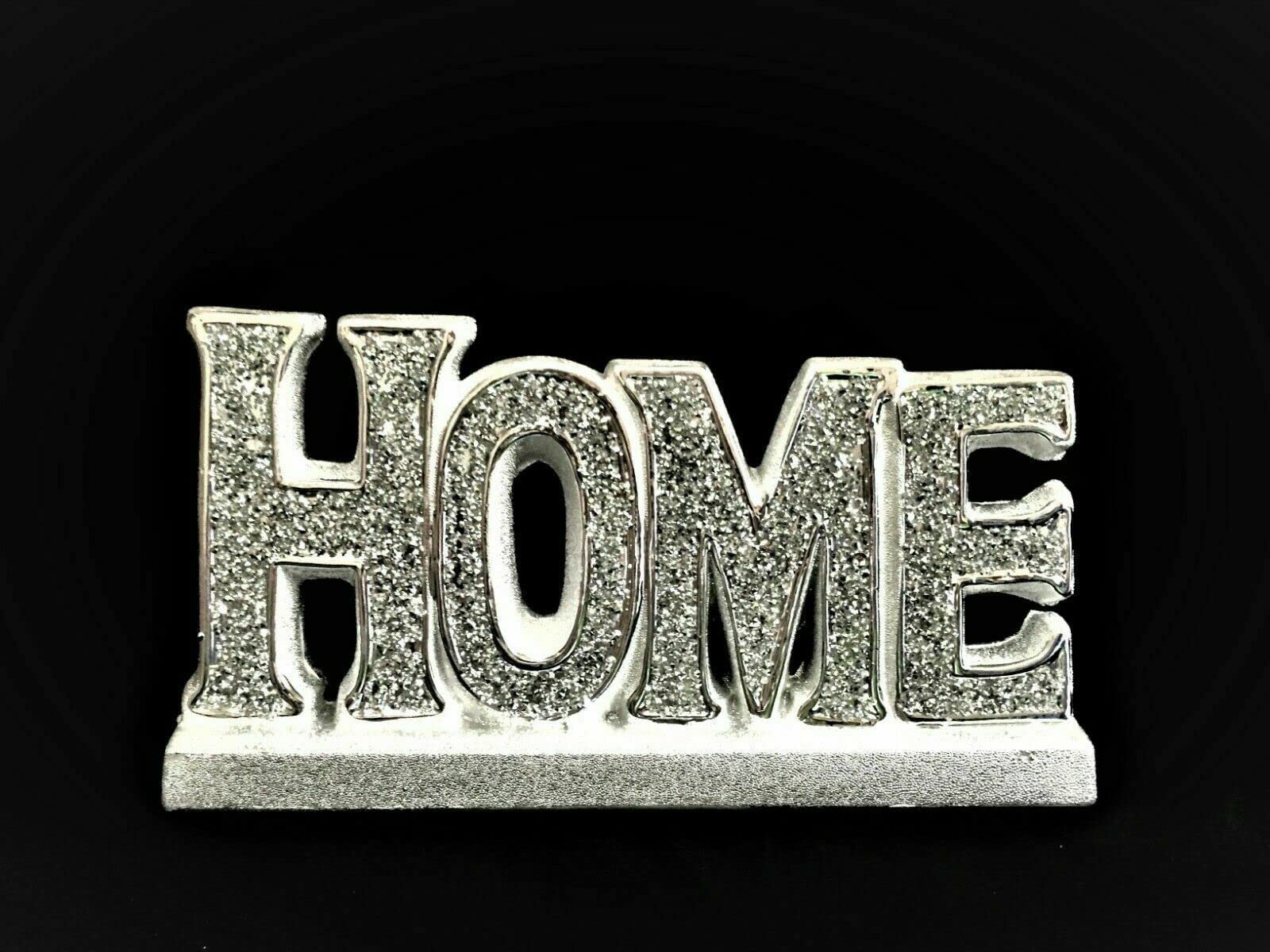Silver Sparkle Ornament Bling Crushed Diamond Gift | CRYSTALLIZED home letter character | Handmade Craft | Crushed Diamond Display | Present Gifts for all occasion, Home Decor