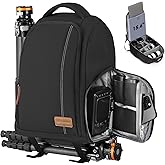 TARION Camera Backpack for Photographers - Compact 15L Camera Bag with 15.6 Inch Laptop Compartment - Side Access Quick Draw - Anti-theft Hidden Pocket Tripod Holder Rain Cover - TB04 Black
