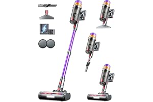 RENDOW Cordless Vacuum Cleaner, 50KPA 70Mins 500W Vacuum Cleaners for Home, Self-Standing Stick Vacuums with LED Display, Anti-Tangle, Lightweight, Rechargeable Wireless Vacumm for Pet Hair Carpet Floor