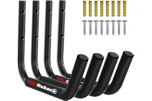 FitiRoker Kayak Storage Rack – 100LB Wall Mounted Kayak Hook with EVA Padding | Kayak Wall Mount & Kayak Rack for Garage | Garage Storage Hooks for Canoes, Paddle Boards, Ladders, Bikes (Round Tube)