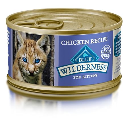 Blue Buffalo Wilderness Kitten Grain Free Chicken Pate Wet Cat Food 3-oz (pack of 24)