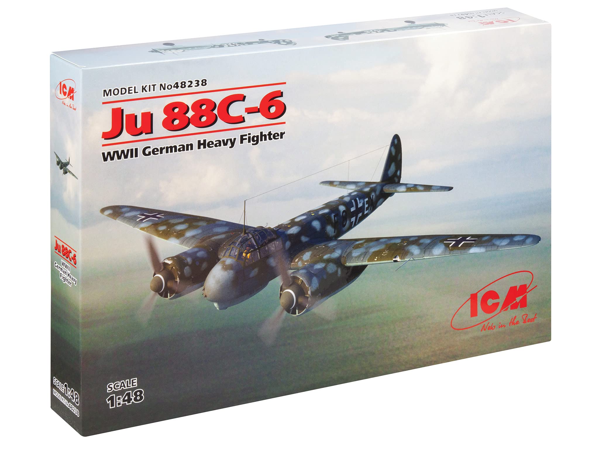 ICM ICM48238 1:48-Ju 88-6, WWII German Heavy Fighter Red