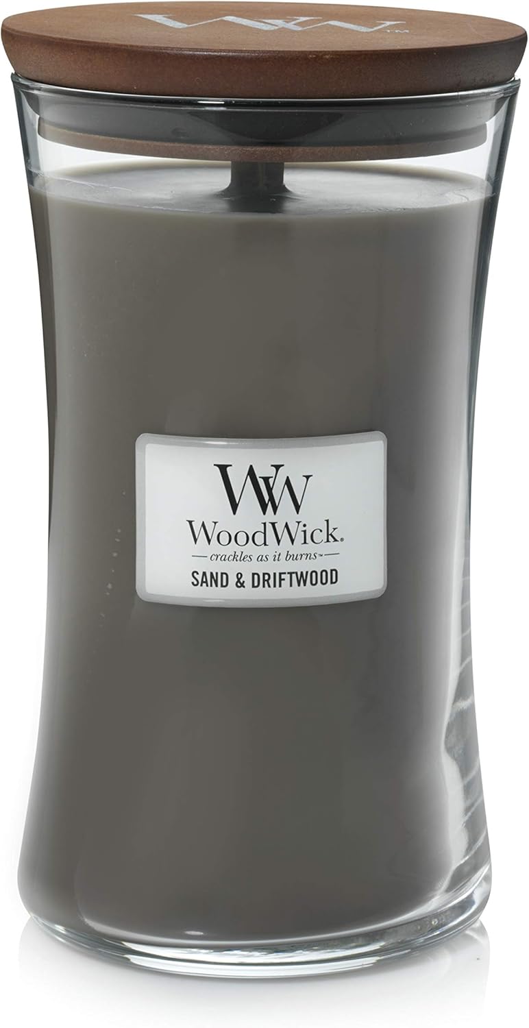 WoodWick Large Hourglass Scented Candle, Sand Driftwood