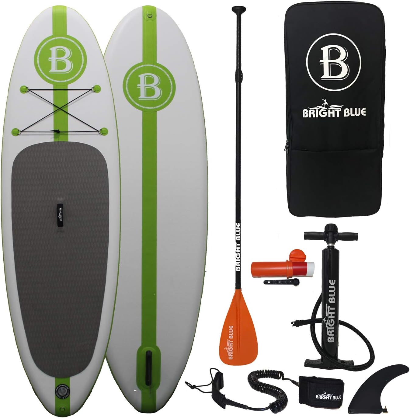 BRIGHT BLUE Inflatable Stand Up Paddle board with Pump,Paddle,Fin