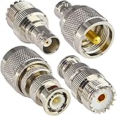onelinkmore BNC to UHF 4 Type RF Connector Kit Coaxial BNC Male Female to UHF Male Female RF BNC UHF Radios Adapter Kit for A