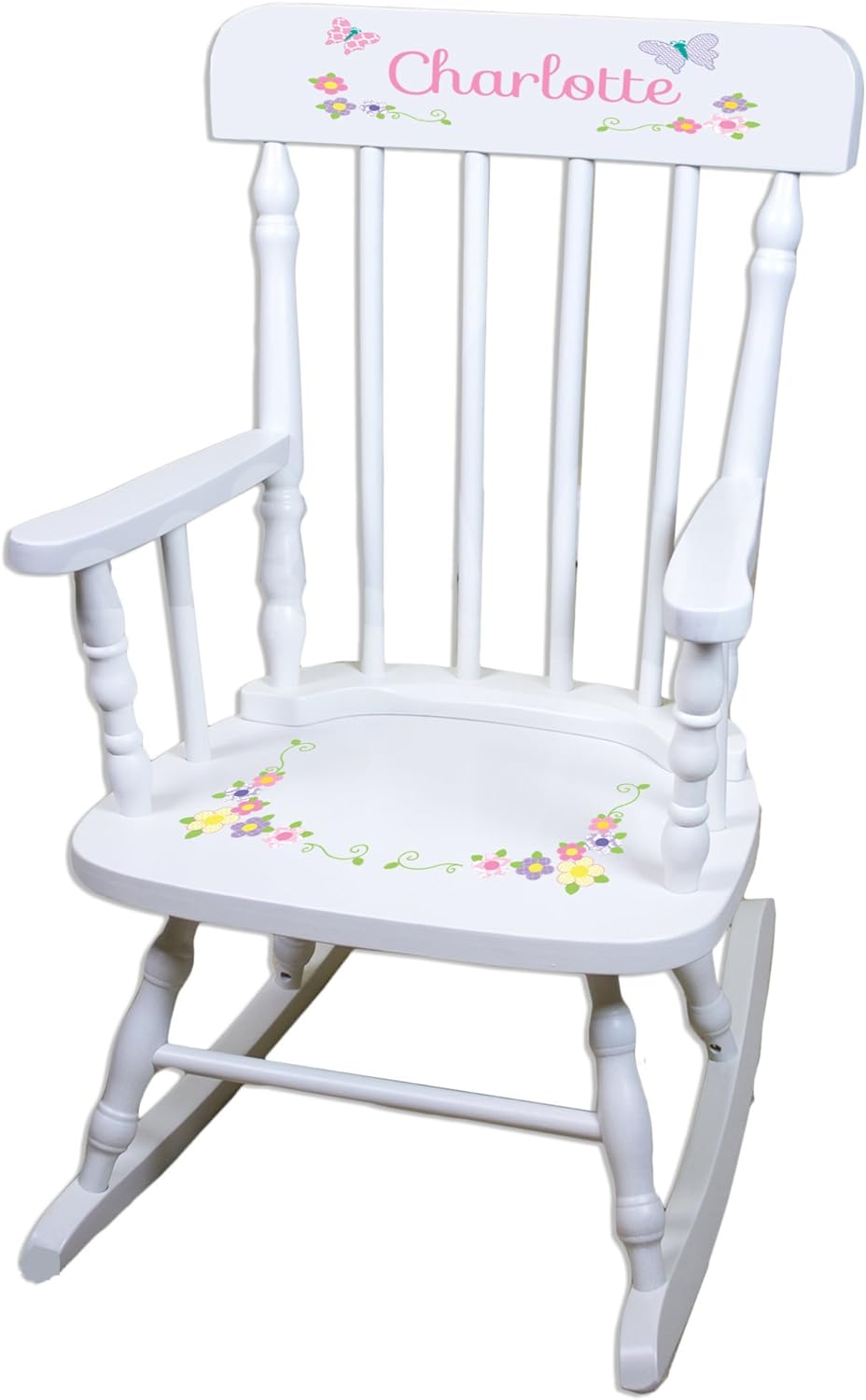 Best kids rocking chair white with butterflies
