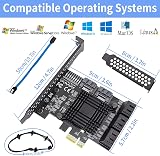 ACTIMED 8-Port SATA 3.0 PCIe Controller Card w/ Low Profile Bracket for SSD HDD view 5
