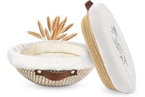 Nikkar Banneton Bread Proofing Basket Set of 2, 9 10 11Inch Round Oval Cotton Rope Sourdough Bread Baking Supplies Proofing B