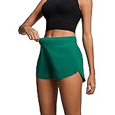 MCEDAR Women High Split Running Shorts 3" with Liner High Waisted Dolphin Athletic Workout Shorts