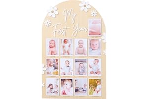 WAWUO 1st First Year Photo Board, 12 Month Picture Milestones Board, My First Year Board, Daisy Birthday Decorations