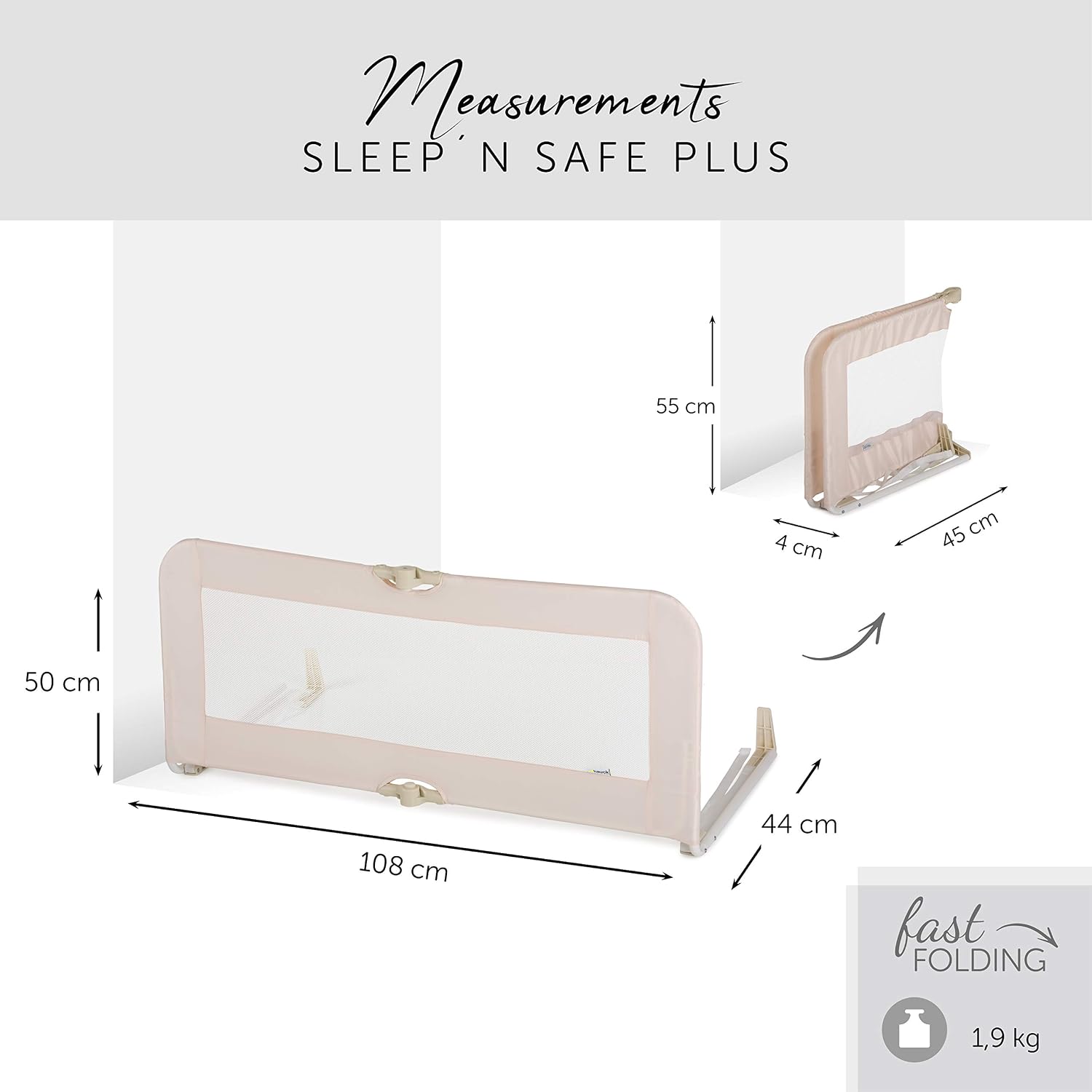 Barrera de cama 108 cm x 50 cm Barrera de cama 108 cm x 50 cm