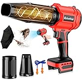 Cordless Leaf Blower for Milwaukee 18V Batteries, 120-MPH Handheld Dust Blowers with LED Light & 2 Nozzles, Battery Powered Variable Speed Turbo Blower for Leaves/Dust/Patio/Lawn/Snow(No Battery)