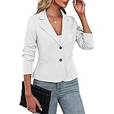 ELLEVEN Women's Casual Stretchy Knit Blazer,Lightweight Slim Fit Jackets Long Sleeve Business Suit with Pockets