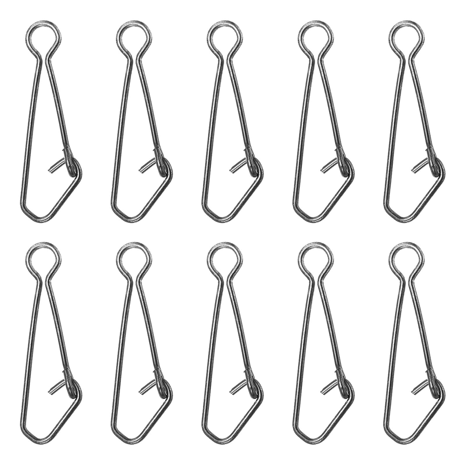 PATIKIL High Strength Fishing Snaps, 50 Pack 167 Lbs Stainless Steel Line Pin Connector Swivels Clips Quick Change for Fishing Lures Freshwater Saltwater, Black