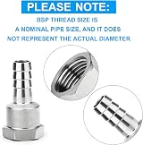 ERGAOBOY 2 Pcs 304 Stainless Hose Barb Fittings 12mm to 1/4 BSP Female view 3