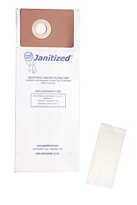 Janitized JAN-ADVU500-2(10) Advance VU500 Premium Replacement Commercial Vacuum Paper Bag, Includes 2 Pre Filters (Pack of 10)