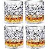 Luminthra 11 OZ Crystal Whiskey Glasses Set of 4, great Old Fashioned Glass for Cocktails, Scotch and Liquor (4 SET)