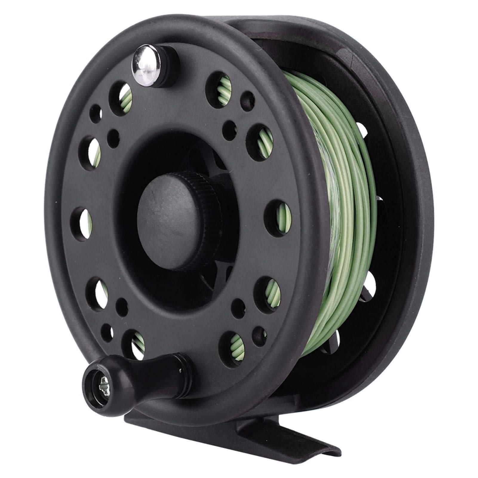 Fly Reel, GLA7/8 5/6 Plastic Fly Fishing Reel Wheel with Line Left/Right Hand Hand-Changed Wheel Fisher Accessory(Green)