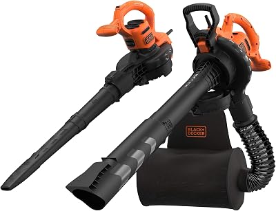 BEBLV290-QS Soffiatore, Aspiratore, Tritturatore 2900W, Velocità di Soffiaggio Fino a 390 Km/h, con Zaino Raccogli Foglie da 55L