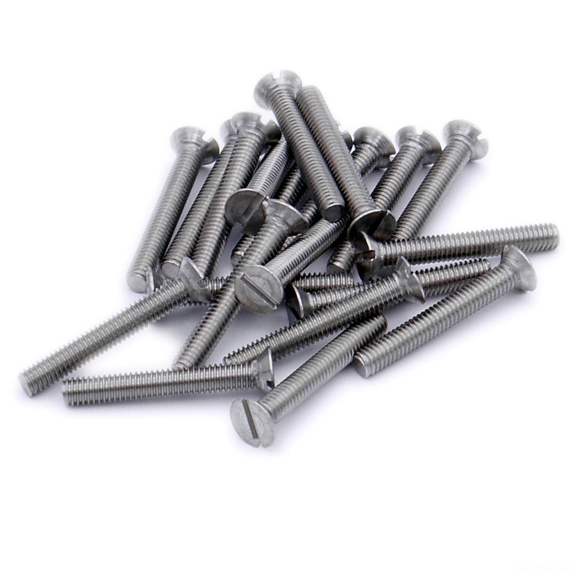 M3 (3mm x 16mm) Slot Countersunk Machine Screw (Bolt) - Stainless Steel (A2) (Pack of 20)