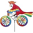 Bike Spinner Parrot 30" – Tropical Bird Design, Weather-Resistant Outdoor Decor, Durable & Lightweight for Patios, Yards, and Gardens - Eye-Catching Wind Spinner with Rotating Wheels