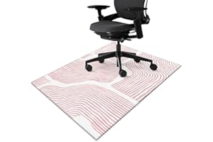 FUOXOWK Office Chair Mat for Hardwood & Tile Floor 36"x48",Modern Boho Abstract Pink Computer Chair Mat for Rolling Chairs Carpet,Low-Pile Rubber Backing Under Desk Non Slip Gaming Rug Large Protector Mat
