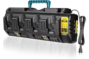 Mewryytuo 4 Port Fast Charger Station Compatible with Dewalt 12V MAX, 20V MAX, and FLEXVOLT 20V/60V MAX Battery, 12 Amp, Mult