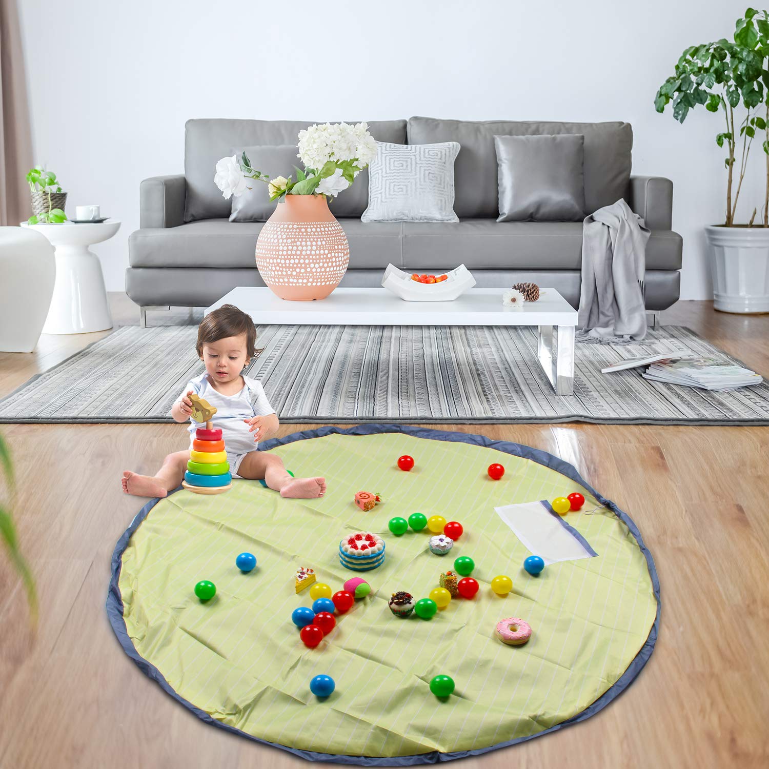 Gelb, 150cm Youth Union Kinder Spielmatte Aufräumsack Spieldecke