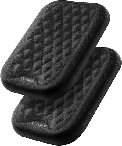 VAYDEER Ergonomic Wrist Rest Pad 2-Pack 6.3x4.3x0.76in Black