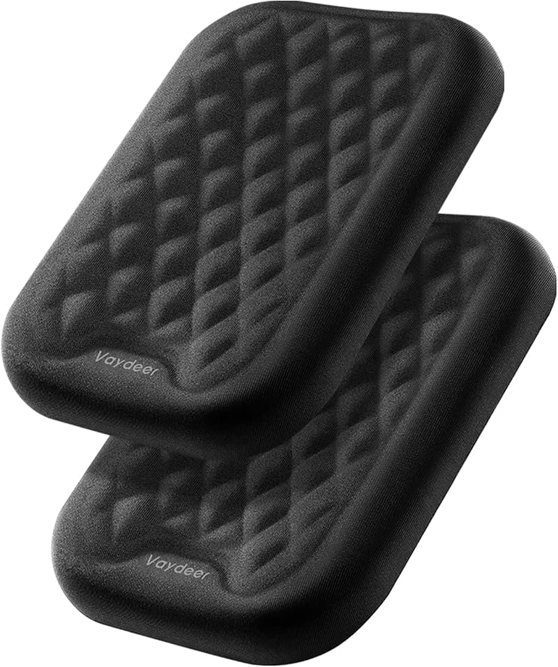 VAYDEER Ergonomic Wrist Rest Pad 2-Pack 6.3x4.3x0.76in Black