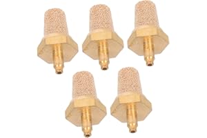 VANZACK 5pcs Copper Fog Machine Nozzle with Filter Pneumatic Air Muffler Bubble Stone Brass Replacement for