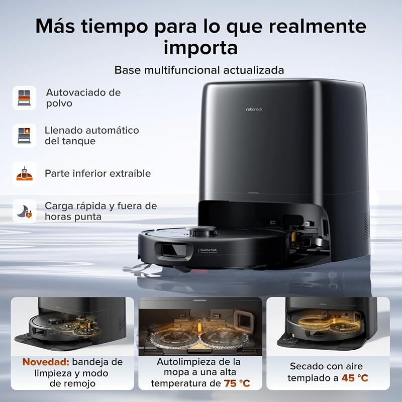 Qrevo 2 Pro Set Robot Aspirador Succión Extrema de 25000 Pa,Negro